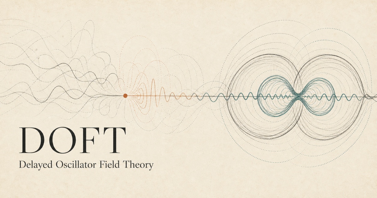 Abstract delayed oscillator traces resolving into two coupled memory-bearing structures
